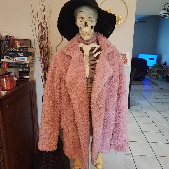P.J. Salvage Pink Faux Fur Coat-oversized Small - Picture 4 of 16
